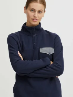 OXMO Sweatshirts & Sweatjacken*Damen Fleecejacke - OXNyfine blau uni