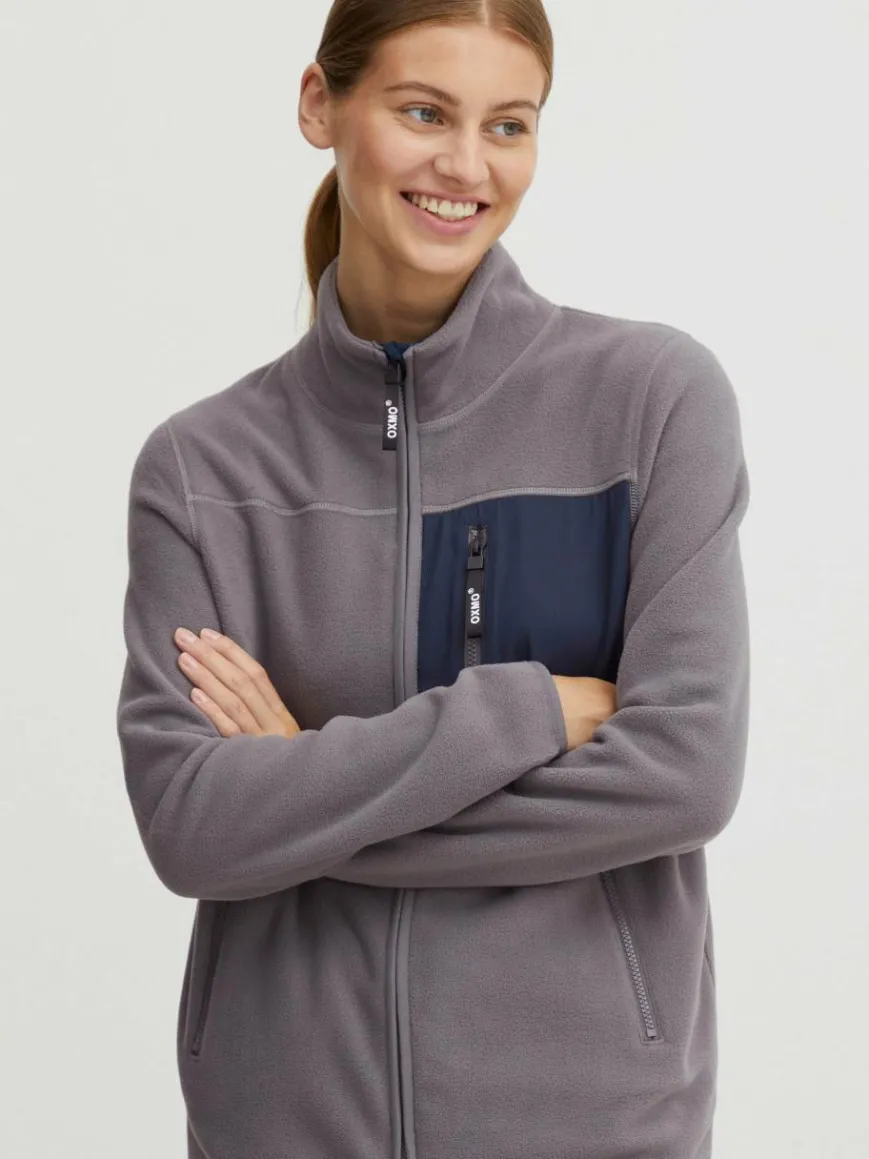 OXMO Sweatshirts & Sweatjacken*Damen Fleecejacke - OXNymfe grau uni