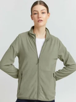 OXMO Sweatshirts & Sweatjacken*Damen Fleecejacke - OXRikka grün uni