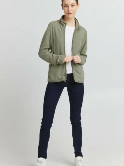 OXMO Sweatshirts & Sweatjacken*Damen Fleecejacke - OXRikka grün uni