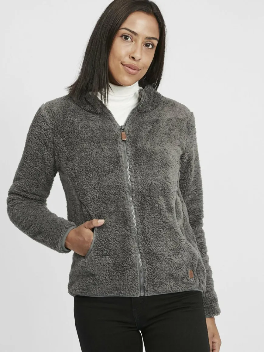 OXMO Sweatshirts & Sweatjacken*Damen Fleecejacke - OXTelsa grau uni