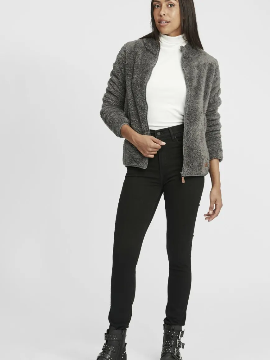 OXMO Sweatshirts & Sweatjacken*Damen Fleecejacke - OXTelsa grau uni