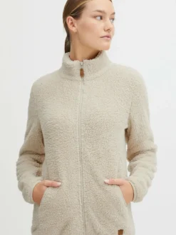 OXMO Sweatshirts & Sweatjacken*Damen Fleecejacke - OXTelsa beige uni