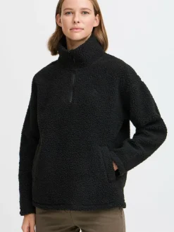 OXMO Sweatshirts & Sweatjacken*Damen Fleecejacke - OXTOLIRONE schwarz uni