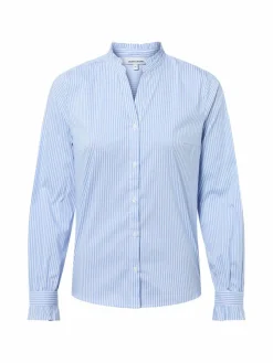 More & More Blusen*Damen Freizeitbluse hellblau weiß gestreift