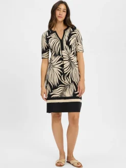 s.Oliver BLACK LABEL Kleider*Damen Freizeitkleid schwarz sand gemustert