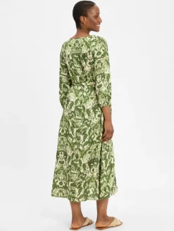 Marie Lund Kleider*Damen Freizeitkleid erbse ecru gemustert