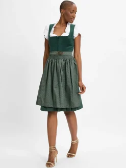 Krüger Dirndl Kleider*Damen Freizeitkleid tanne uni