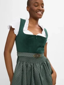 Krüger Dirndl Kleider*Damen Freizeitkleid tanne uni