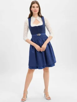 Krüger Dirndl Kleider*Damen Freizeitkleid indigo uni