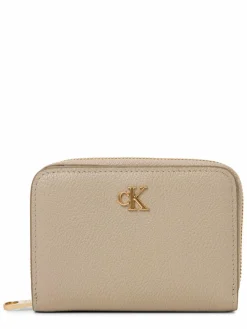 Calvin Klein Taschen & RucksÀcke*Damen Geldbörse aus Leder kitt uni