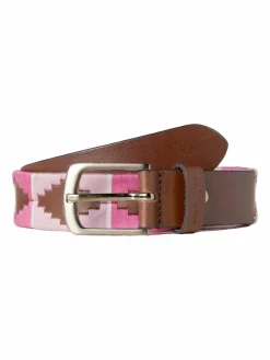 Polo Sylt Gürtel*Damen Gürtel braun pink gemustert