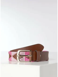 Polo Sylt Gürtel*Damen Gürtel braun pink gemustert