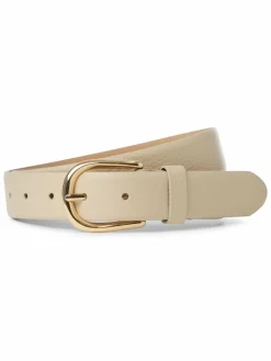 Weinmann Gürtel*Damen Gürtel aus Leder beige strukturiert