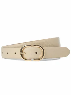 Weinmann Gürtel*Damen Gürtel aus Leder beige strukturiert