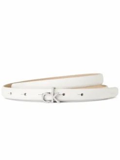 Calvin Klein Gürtel*Damen Gürtel aus Nappaleder - CK Buckle Skinny Belt ecru uni