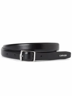 Calvin Klein Gürtel*Damen Gürtel aus Nappaleder - Slim Square Buckle Belt schwarz uni