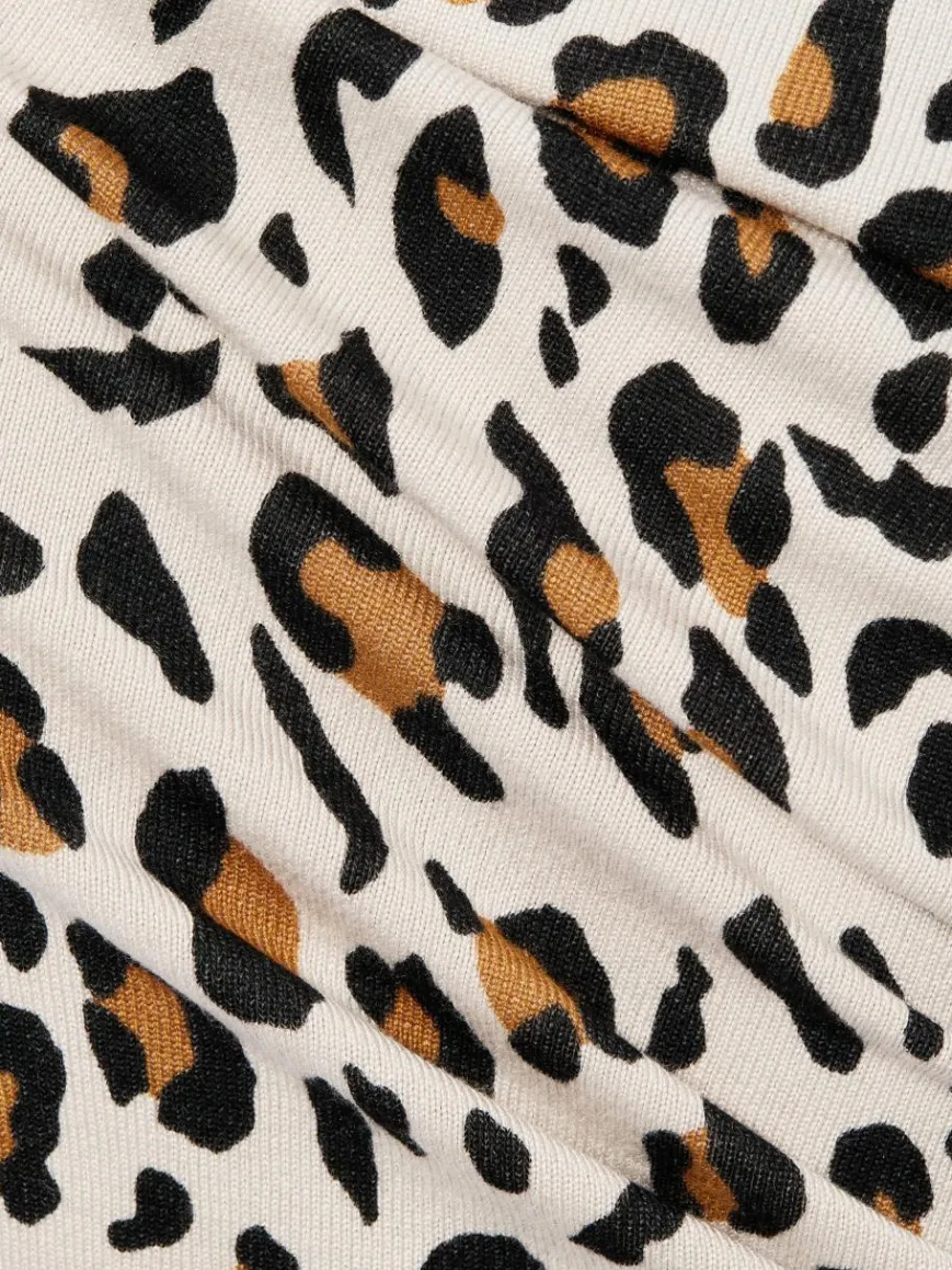 Marie Lund Pullover & Strickjacken*Damen Halbarm-Pullover sand schwarz gemustert