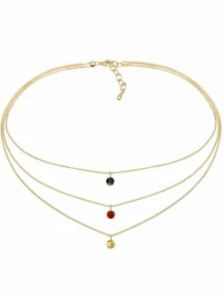 Elli Schmuck*Damen Halskette rot uni