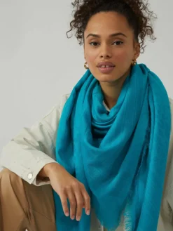 Codello Schals & Tücher*Damen Halstuch 60COTTON 40MODAL 140X140CM türkis uni