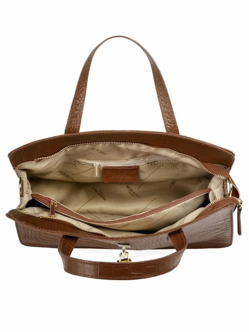 Cluty Taschen & Rucksäcke*Damen Handtasche cognac uni