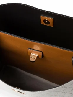 L.Credi Taschen & Rucksäcke*Damen Handtasche - Filiberta weiß cognac gemustert