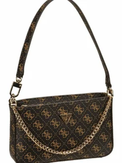 GUESS Taschen & Rucksäcke*Damen Handtasche - Noelle II Mini Top Zip SHB 72720 Logo braun uni