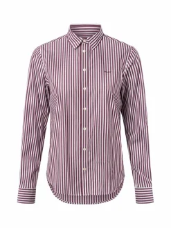 Gant Blusen*Damen Hemdbluse aubergine weiß gestreift
