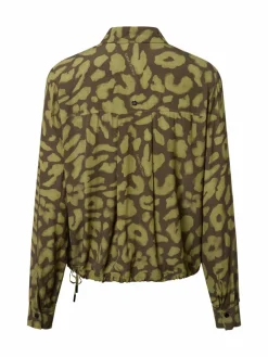 Marc Cain Sports Blusen*Damen Hemdbluse oliv erbse gemustert
