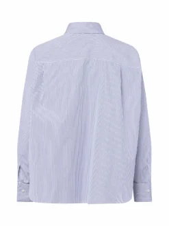 Weekend Max Mara Blusen*Damen Hemdbluse blau weiß gestreift