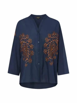 More & More Blusen*Damen Hemdbluse marine uni