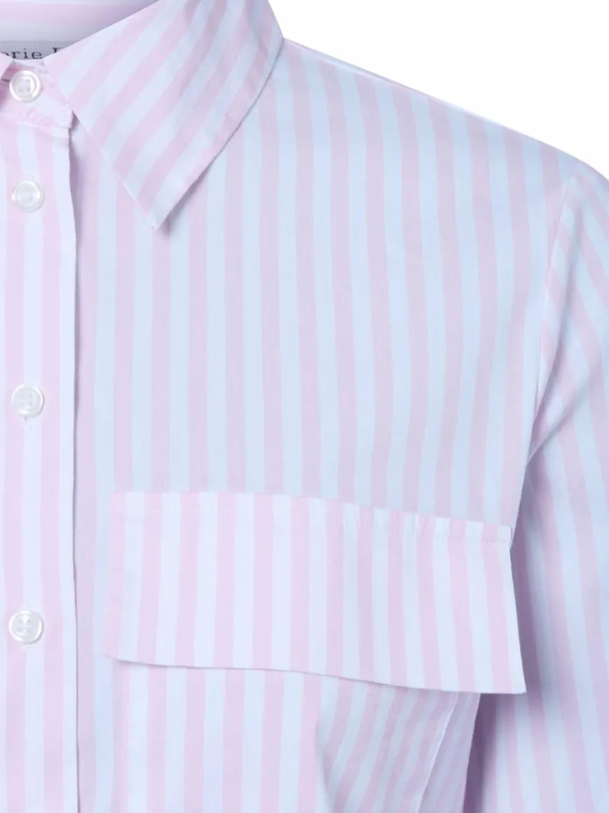 Marie Lund Blusen*Damen Hemdbluse rosa weiß gestreift