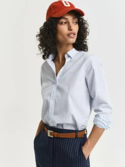 Gant Blusen*Damen Hemdbluse hellblau weiß gestreift