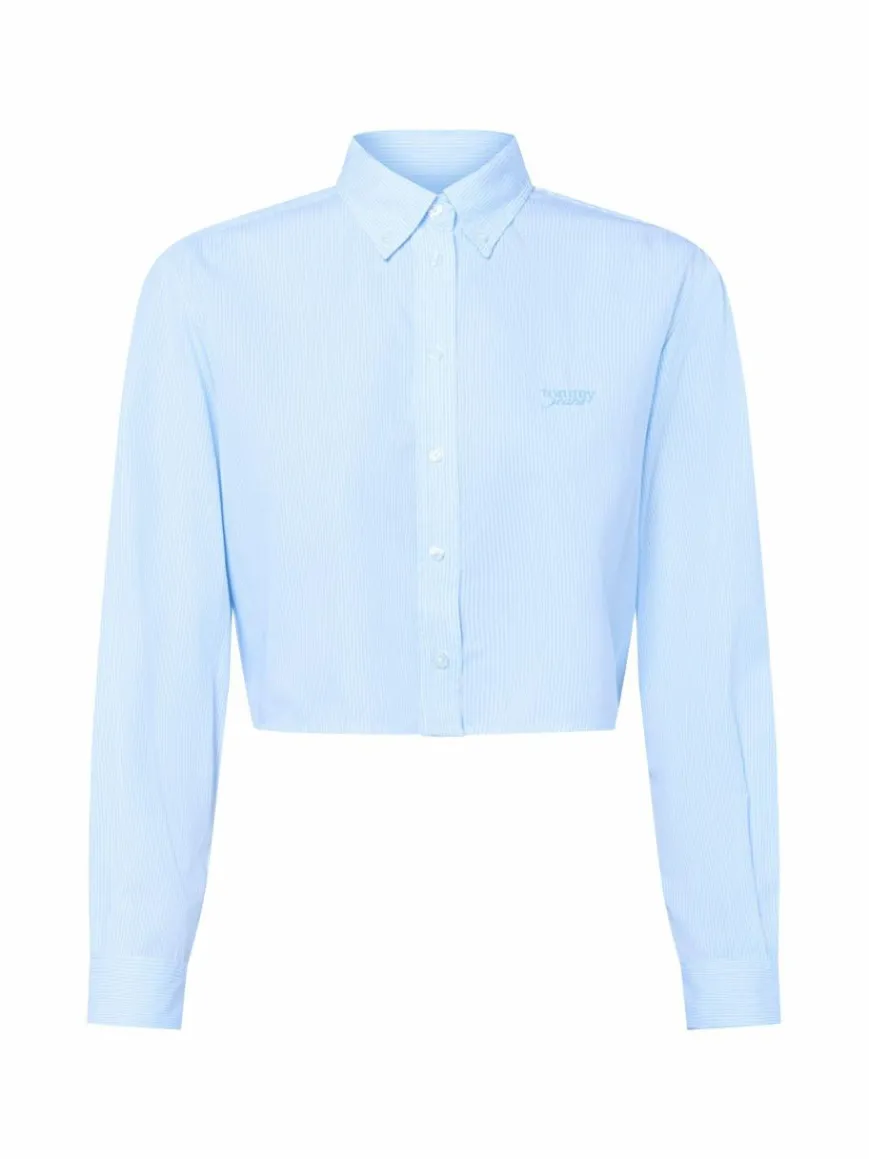 Tommy Jeans Blusen*Damen Hemdbluse hellblau weiß gestreift