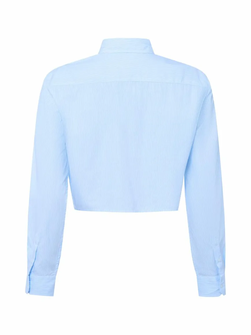 Tommy Jeans Blusen*Damen Hemdbluse hellblau weiß gestreift