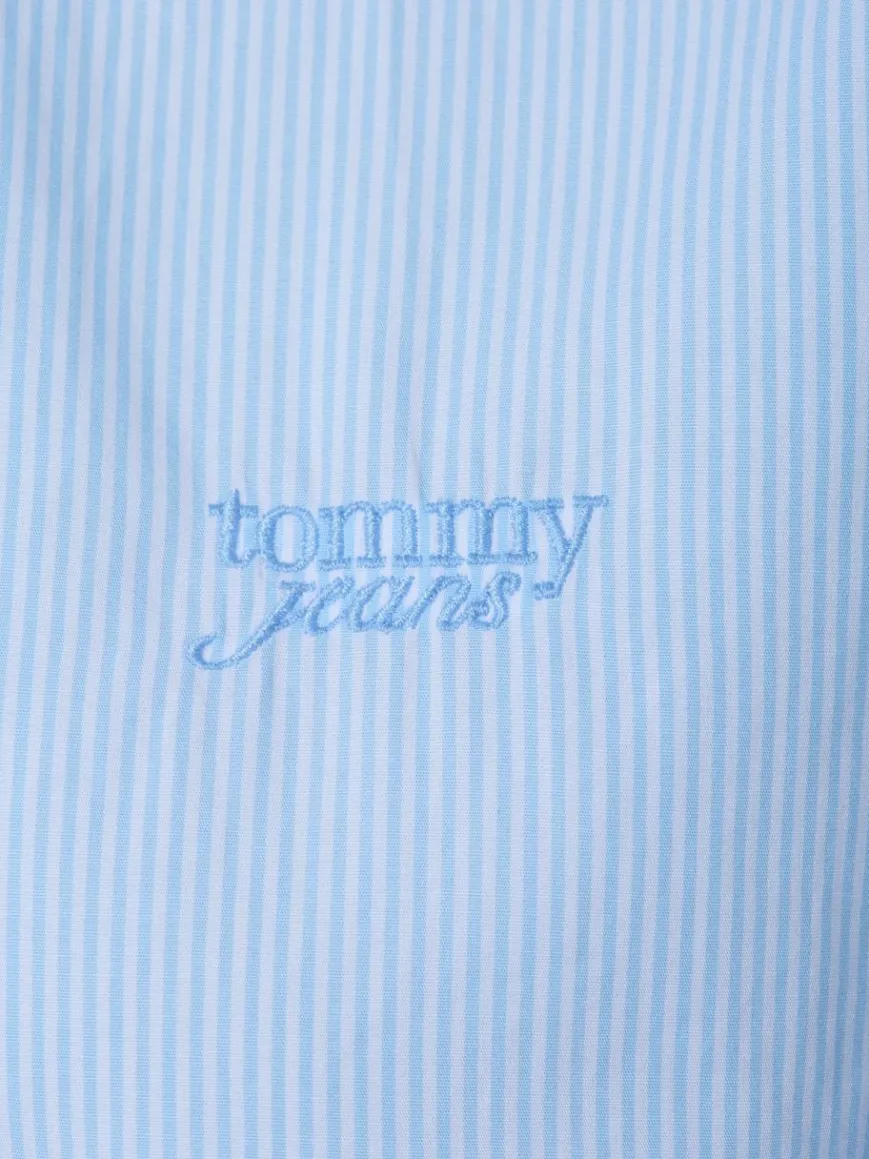 Tommy Jeans Blusen*Damen Hemdbluse hellblau weiß gestreift