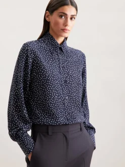 Seidensticker Blusen*Damen Hemdbluse - Druck blau bedruckt