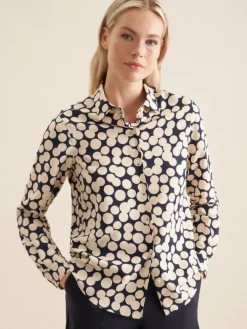 Seidensticker Blusen*Damen Hemdbluse - Druck blau bedruckt