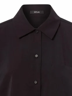 Opus Blusen*Damen Hemdbluse - Fabbey schwarz uni