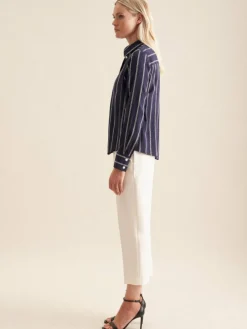 Seidensticker Blusen*Damen Hemdbluse - Kettenprint blau gemustert