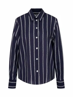 Seidensticker Blusen*Damen Hemdbluse - Kettenprint blau gemustert