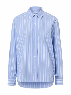 Samsøe Samsøe Blusen*Damen Hemdbluse - Sacatan hellblau weiß gestreift