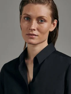 Seidensticker Blusen*Damen Hemdbluse - Uni schwarz uni
