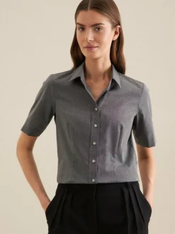 Seidensticker Blusen*Damen Hemdbluse - Uni grau uni