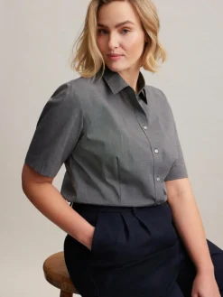 Seidensticker Blusen*Damen Hemdbluse - Uni grau uni