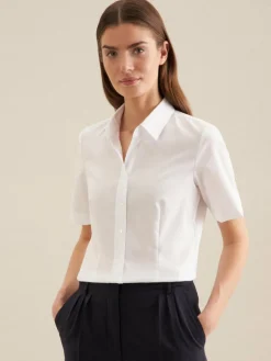 Seidensticker Blusen*Damen Hemdbluse - Uni weiß uni