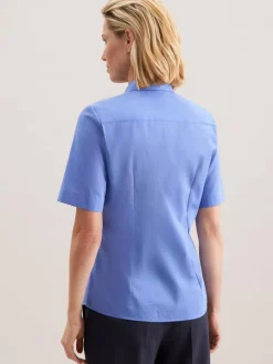 Seidensticker Blusen*Damen Hemdbluse - Uni blau uni