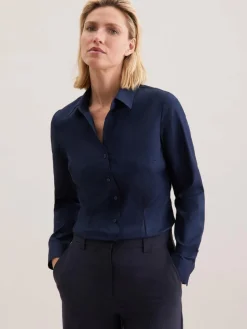 Seidensticker Blusen*Damen Hemdbluse - Uni blau uni