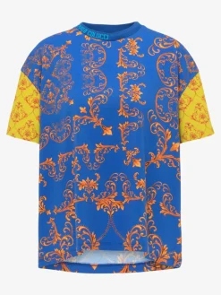 Carlo Colucci Shirts & Tops*Damen, Herren T-Shirt - Ciresa blau gemustert