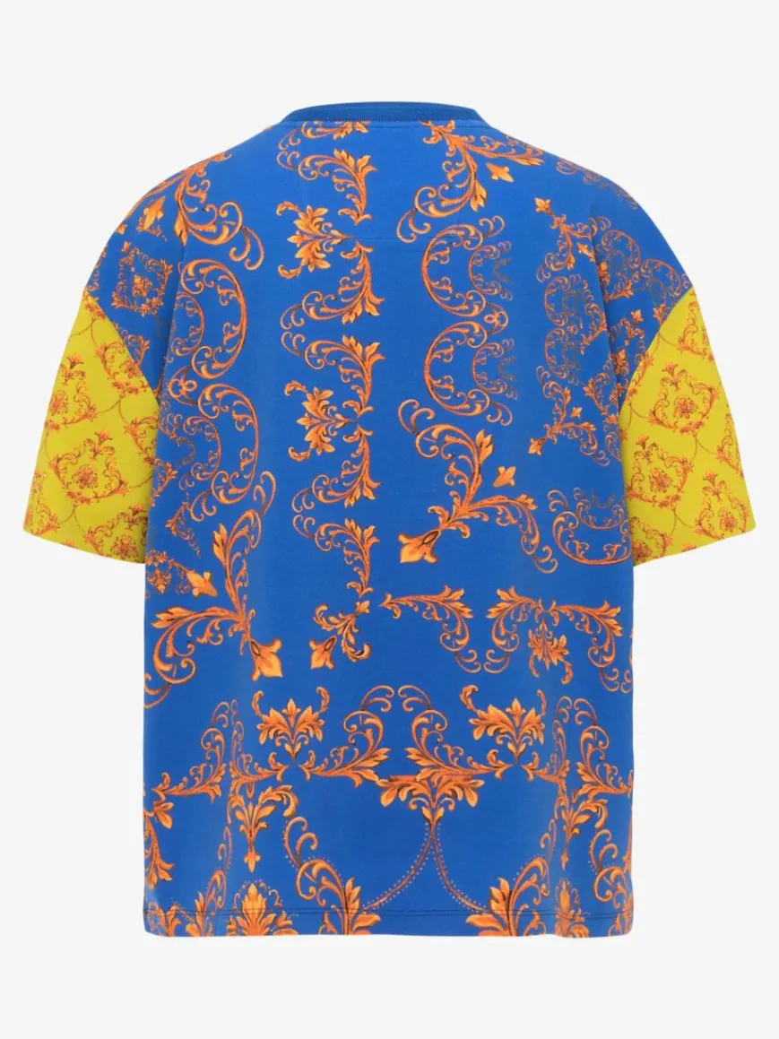 Carlo Colucci Shirts & Tops*Damen, Herren T-Shirt - Ciresa blau gemustert